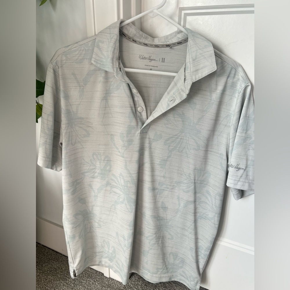 Walter Hagen Men’s Light Gray Golf Polo Shirt in Medium